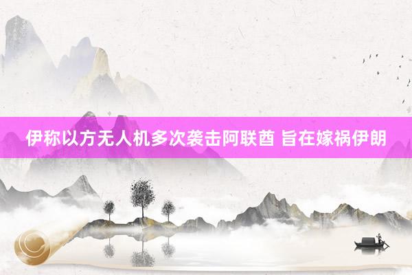 伊称以方无人机多次袭击阿联酋 旨在嫁祸伊朗