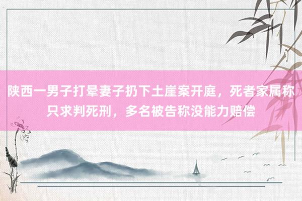 陕西一男子打晕妻子扔下土崖案开庭，死者家属称只求判死刑，多名被告称没能力赔偿