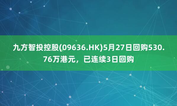 九方智投控股(09636.HK)5月27日回购530.76万港元，已连续3日回购