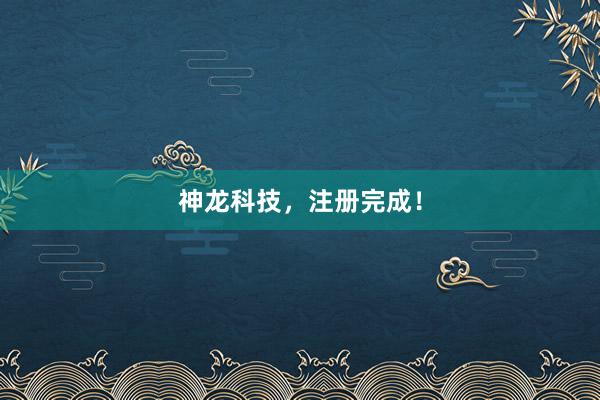 神龙科技，注册完成！