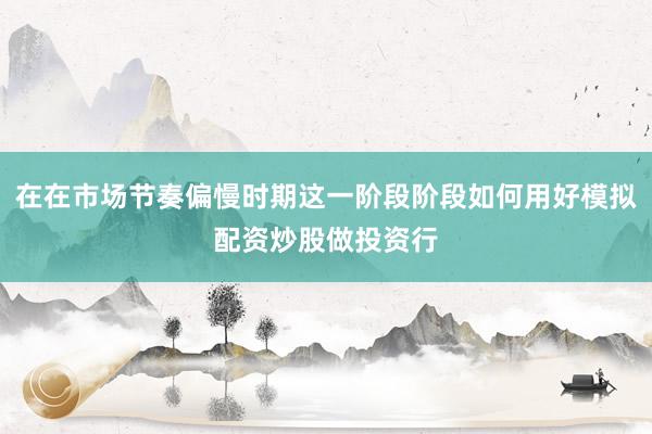 在在市场节奏偏慢时期这一阶段阶段如何用好模拟配资炒股做投资行